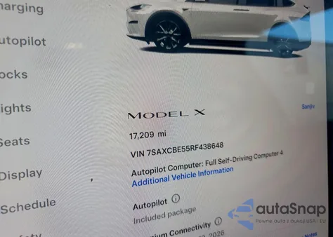 2024 Tesla Model X из США, поврежденный, VIN 7SAXCBE55RF438648